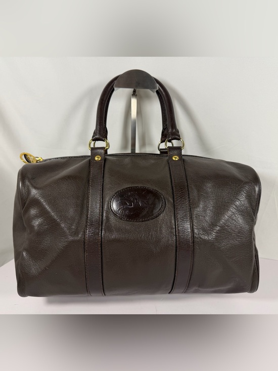 Longchamp Handbags - 3061: Vintage Longchamp Brown Leather Boston Duffle Travel Bag